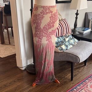 Vintage NWT Anna Sui Floral Ombre Maxi Skirt